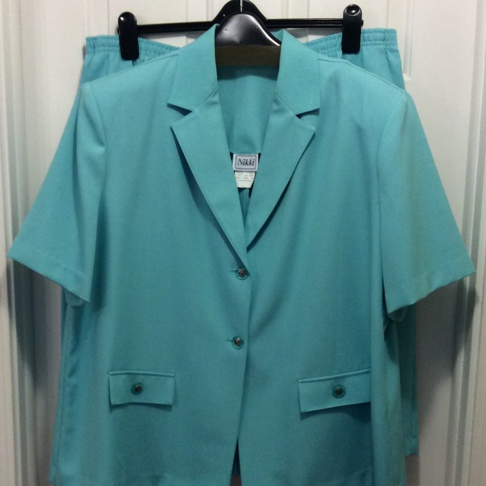 Nikki Turquoise Skirt and Jacket 24W, 3x
